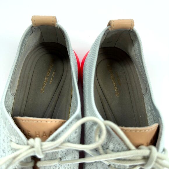 Women Cole Haan Zero Grand Stitchlite 2Knit Oxford Shoes Vapor Gray/ Flame 5B - Picture 6 of 10